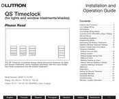 Lutron Electronics QS Timeclock Installation And Operation Manual