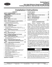 Carrier WeatherExpert Puron 50JC04 Installation Instructions Manual