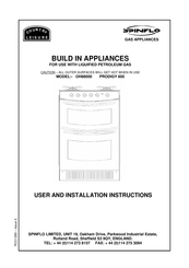 spinflo PRODIGY 600 OH88000 User And Installation Instructions Manual
