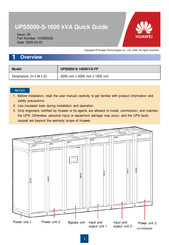 Huawei UPS5000-S-1600KVA-FP Quick Manual
