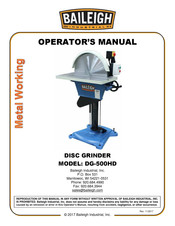 Baileigh Industrial DG-500HD Operator's Manual