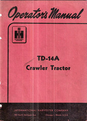 International Harvester Company TD-14A Operator's Manual