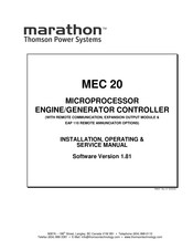 Thomson Power Systems Marathon MEC 20 Installation, Operating & Service Manual