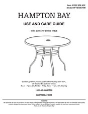 HAMPTON BAY 1002 656 432 Use And Care Manual