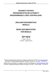TECOMAT FOXTROT CP-1014 Basic Documentation