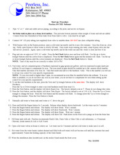 PEERLESS 30 CME Startup Procedure