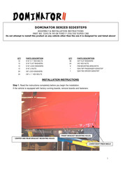 Go Rhino Dominator Series Assembly/Installation Instructions