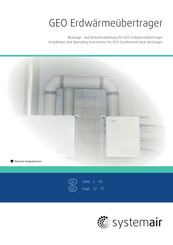 SystemAir GEO Installation And Operating Instructions Manual