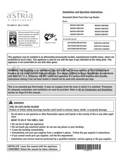 Astria Fireplaces MAGNIFLAME24VN Installation And Operation Instructions Manual