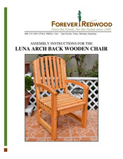 Forever Redwood LUNA ARCH BACK WOODEN CHAIR Assembly Instructions Manual