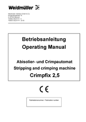 Weidmuller Crimpfix 2,5 Operating Manual