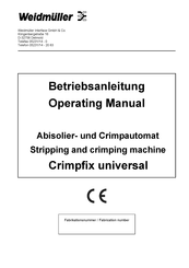 Weidmuller Crimpfix universal Operating Manual