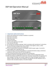 Stewart Audio DSP 4x4 Operation Manual