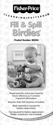 Fisher-Price LEARNING PATTERNS Fill & Spill Birdies B0004 Instructions Manual