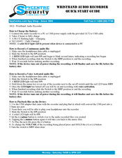 Spycentre Security 1812 Quick Start Manual