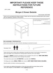 John Lewis Morgan 2 Drawer Bedside 803/16408 Assembly Instructions Manual