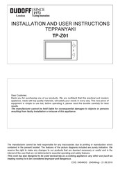 DUDOFF TP-Z01 Installation And User Instructions Manual