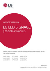 LG LAP025EL7B Owner's Manual