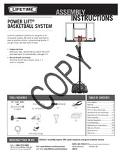 Lifetime POWER LIFT 90675 Assembly Instructions Manual
