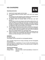 HQ CHARGER82 Operating	 Instruction