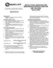 Ouellet OWD Series Installation, Operating And Maintenance Instructions