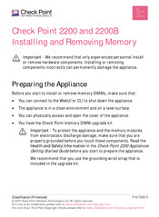 Check Point 2200 Installing And Removing