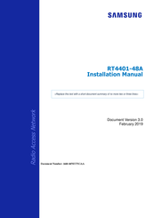 Samsung RT4401-48A Installation Manual