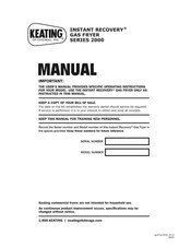 Keating Of Chicago NSTANT RECOVERY AA2000 Manual