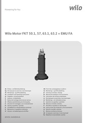 Wilo FKT 63.1 Series Installation And Operating Instructions Manual
