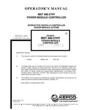 KEPCO MST 488-27HT Operator's Manual