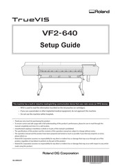 Roland TrueVIS VF2-640 Setup Manual
