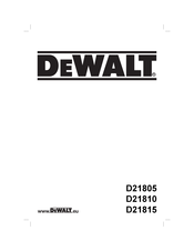 DeWalt D21815 Manual