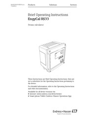 Endress+Hauser EngyCal RS33 Brief Operating Instructions