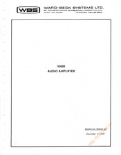 WBS M600 Manual