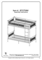 Walker Edison BTOTMM Assembly Instructions Manual