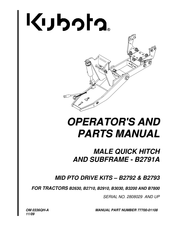 Kubota B2791A Operator And Parts Manual