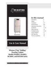 Winston Industries HA4511 Use & Care Manual