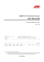 IDK ICP-401UHD Command Reference Manual