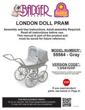 Badger Basket LONDON DOLL PRAM Assembly And Use Instructions