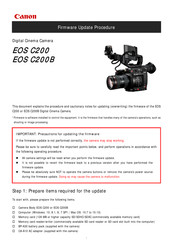 Canon EOS C200 Firmware Update Procedure