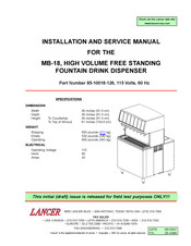 lancer MB-18 Installation And Service Manual