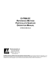 Met One Instruments E-FRM-DC Operation Manual