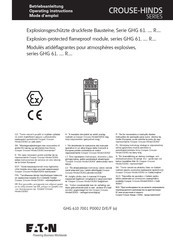 Eaton Crouse-Hinds GHG 61 R Series Operating Instructions Manual