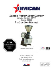 Omcan Santos 01PV Instruction Manual