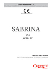 Astoria SABRINA SAE DISPLAY Use And Maintenance Manual