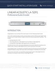 Linear Acoustic LA-5291 Quick Start Installation Manual