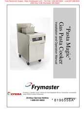 Manitowoc Frymaster PASTA MAGIC Installation And Operation Manual