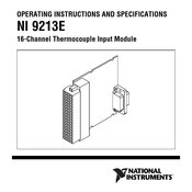 National Instruments 9213E Operating Instructions Manual