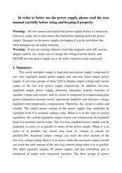 Longwei Electric TPR-3002-2D Manual
