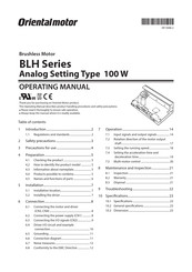 Oriental motor BLHM5100KC Series Operating Manual